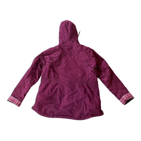 Berne Ladies Maroon Jacket Plaid Lining Snap Closures XL - Picture 2 of 16